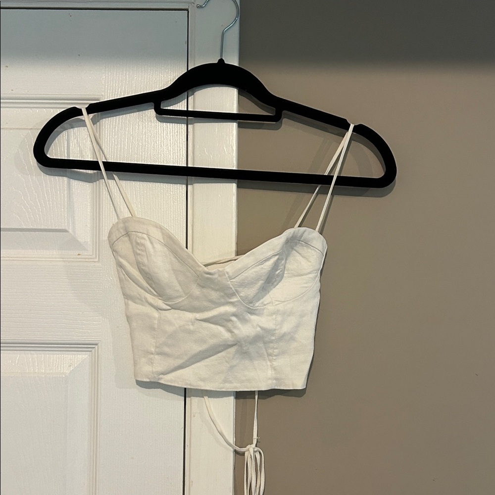 Zara Bustier Crop Top | White
